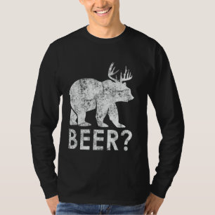 Funny Nerdy Beer Bear Deer Hunter Drinker Pun Gift T-Shirt