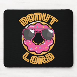 Funny Nerdy Doughnut Lord Video Gamer Geek Pink Do Mouse Mat