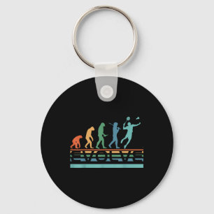 Funny Nerdy Evolve Badminton Player Evolution Spor Key Ring