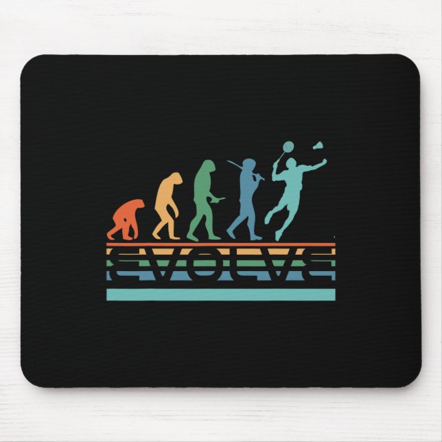 Funny Nerdy Evolve Dminton Player Evolution Sports Mouse Mat (Front)