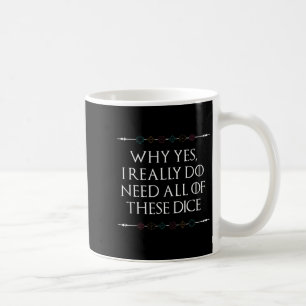 Funny Nerdy Gaming D20 Rpg Dice Saying Quote Graph Coffee Mug