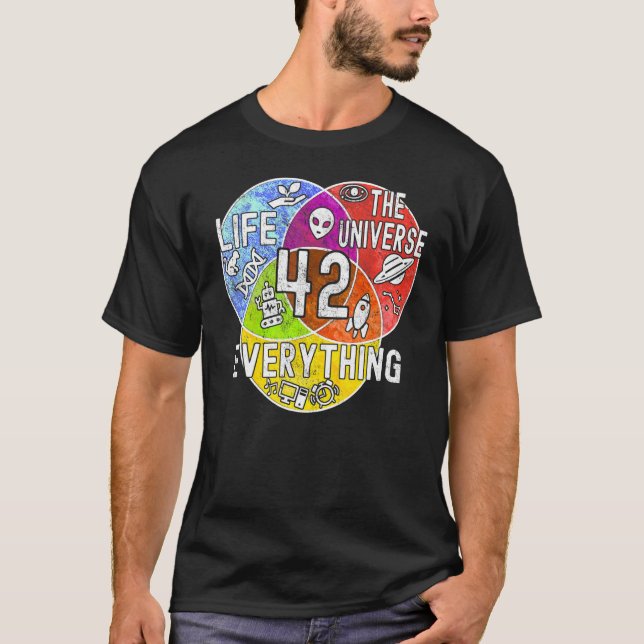 Funny Nerdy Meaning of Life 42 Venn Diagram Math T T-Shirt (Front)