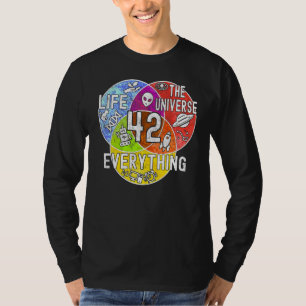 Funny Nerdy Meaning of Life 42 Venn Diagram Math T T-Shirt