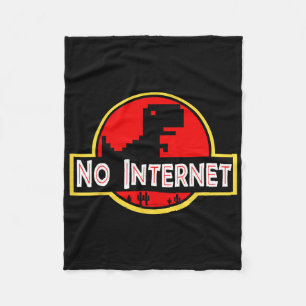 Funny Nerdy No Internet Dinosaur Computer Science Fleece Blanket