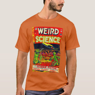 Funny Nerdy Weird Science Space Aliens Retro Comic T-Shirt