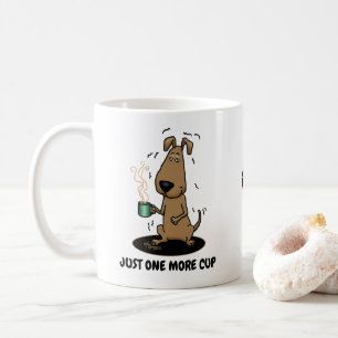 Funny Nervous Jittery Hound Dog on Coffee Mug