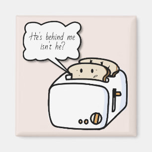 Funny Nervous Toast and Evil Toast Cartoon Magnet