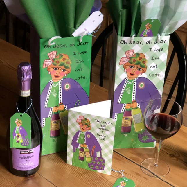 Funny Nervous Wine Lady  Wine Gift Bag (Creator Uploaded)