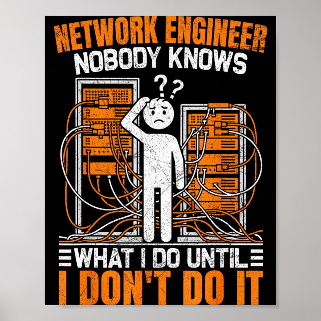Funny Network Engineer Design For Men Network Engi Poster (Front)