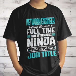 Funny Network Engineer Job Title Profession Skills T-Shirt