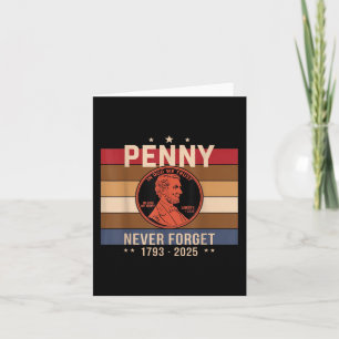 Funny Never Forget Penny Coin 1 Cent Retro Style _ Card