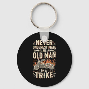 Funny Never Underestimate An Old Man On A Trike Gr Key Ring
