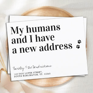 Funny New Address Dog Pet Moving Announcement Postcard