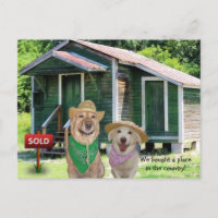 Funny New Address/Place in the Country Postcard