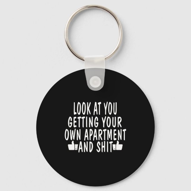 Funny New Apartment House Warming Gift  Key Ring (Front)