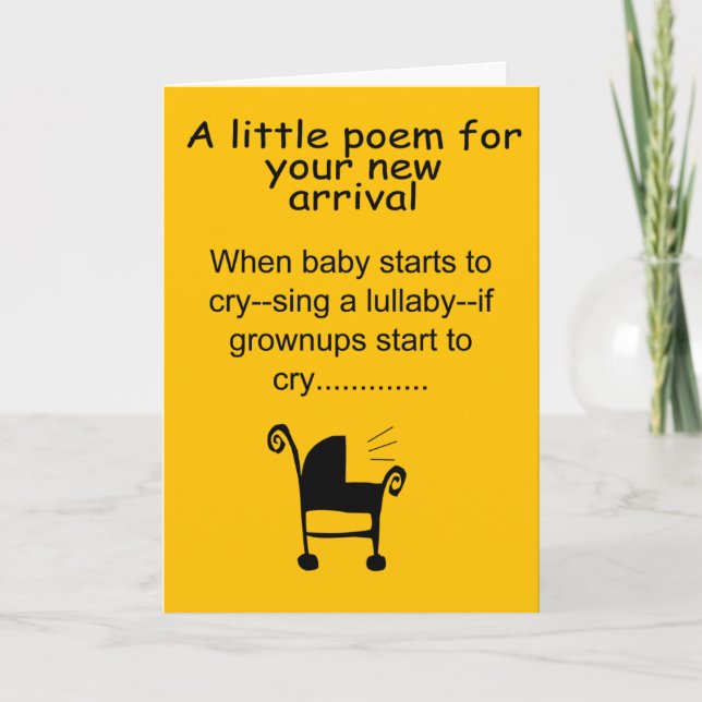 Funny new baby congratulations card (Front)