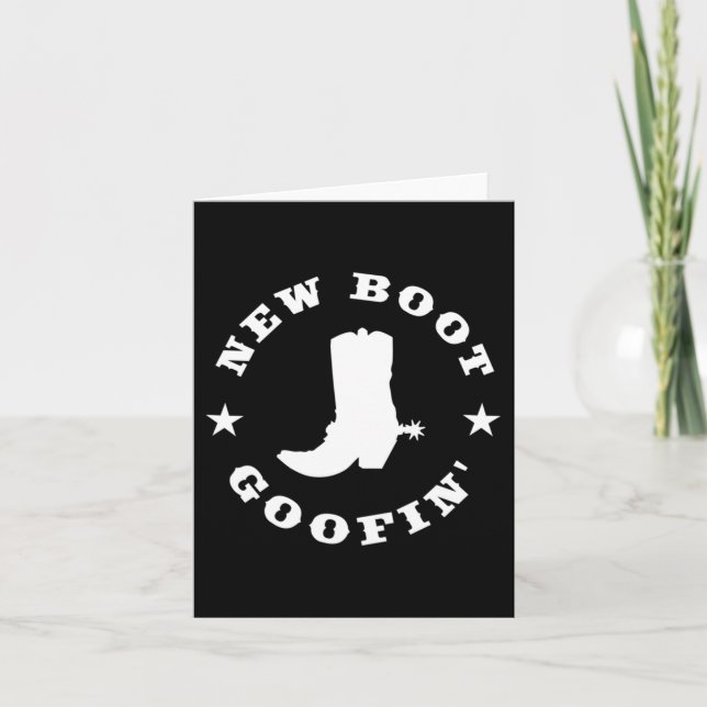 Funny New Boot Goofin Cowboy Boot Meme Quote Long  Card (Front)