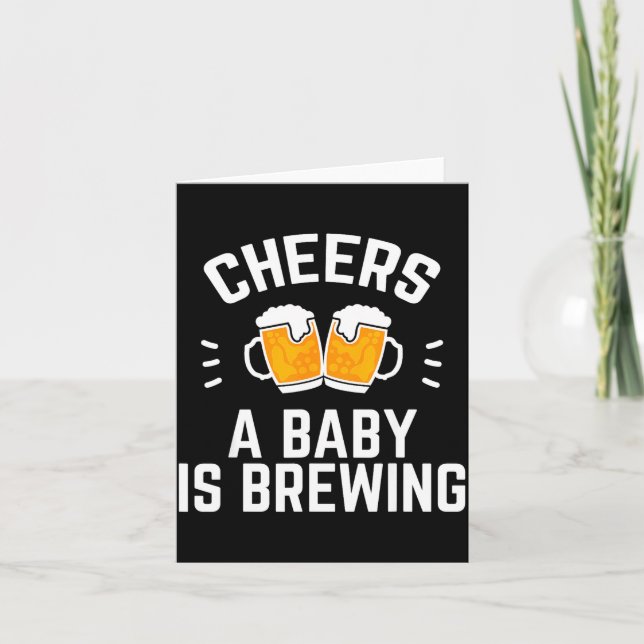 Funny New Dad Baby Shower Cheers A Baby Is Brewing Card (Front)