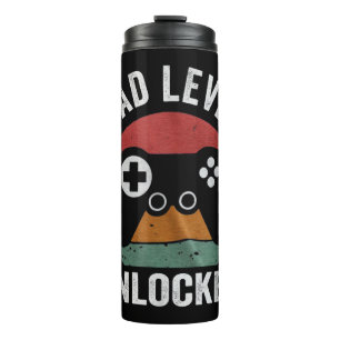 Funny New Dad Dad Level Unlocked Day Gaming Thermal Tumbler