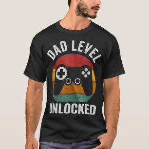 Funny New Dad  Dad Level Unlocked day Tee