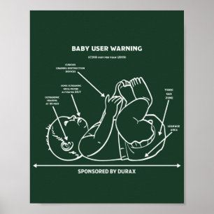 Funny New Dad Instruction New Parent Instructions Poster