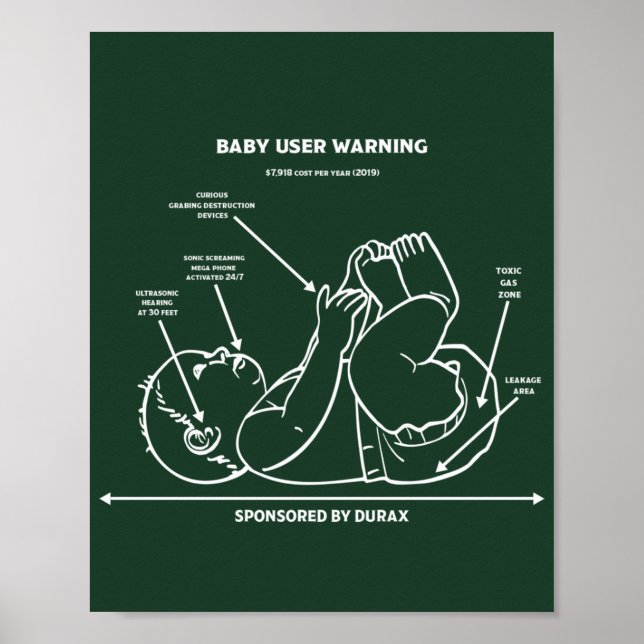 Funny New Dad Instruction New Parent Instructions Poster (Front)