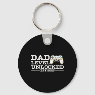 Funny New Dad Level Unlocked 2025 Video Game Fathe Key Ring