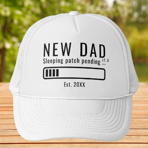 Funny New Dad Sleeping Patch Pending Black Trucker Hat