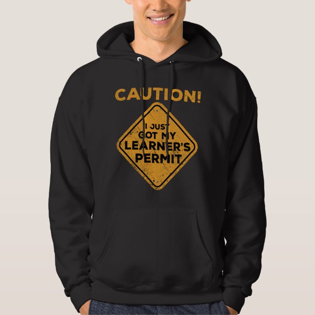 funny new driver driving permit Licensed  Hoodie (Front)
