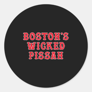 Funny New England Boston's Wicked Ah  Classic Round Sticker