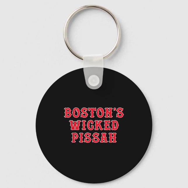 Funny New England Boston's Wicked Ah  Key Ring (Front)