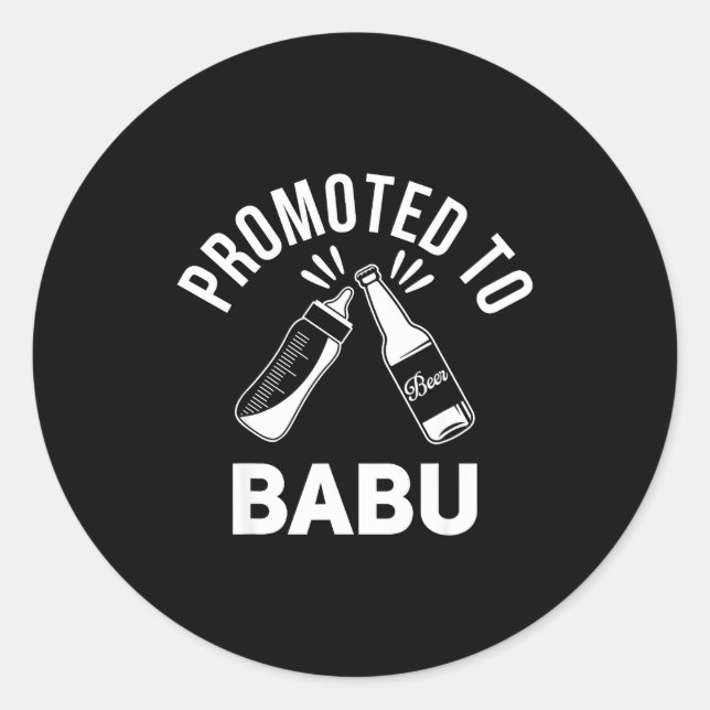 Funny New Grandpa Pregnancy Announcement Promoted  Classic Round Sticker (Front)