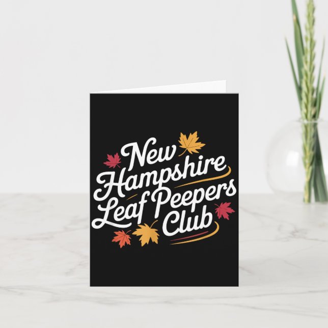 Funny New Hampshire Leaf Er's Club Autumn Fall Lea Card (Front)