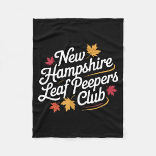Funny New Hampshire Leaf Er's Club Autumn Fall Lea Fleece Blanket