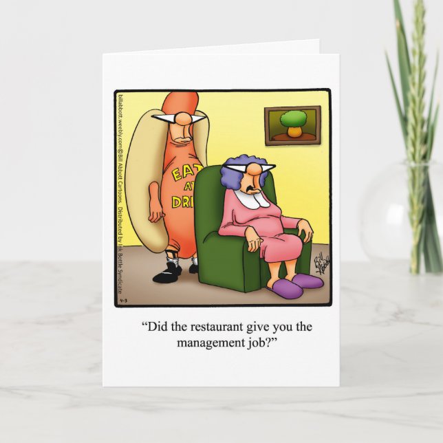 Funny New Job Congratulations Humour Greeting Card (Front)