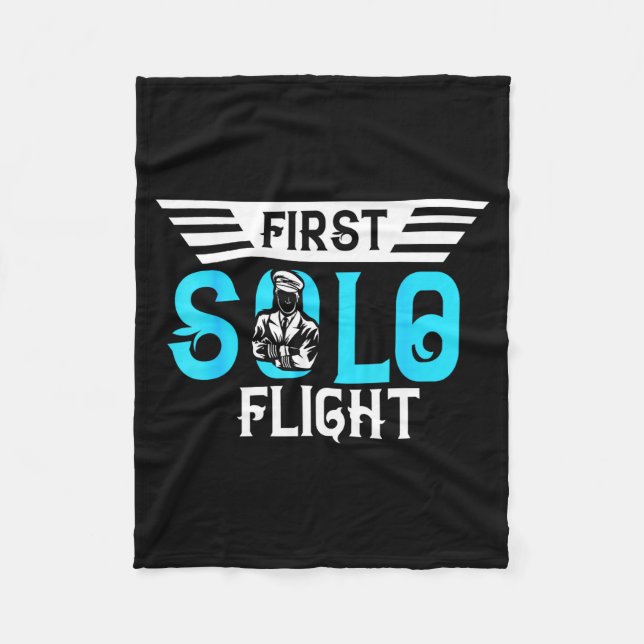 Funny New Lot Design First Solo Flight Aircraft Lo Fleece Blanket (Front)