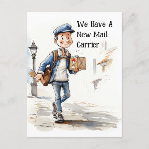Funny New Mail Carrier Moving Announcement Postcard