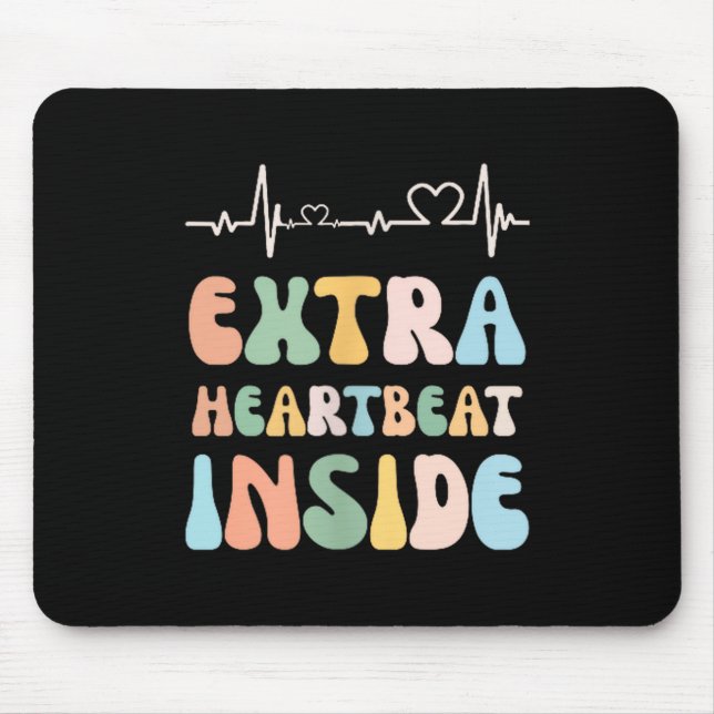 Funny New Mom Extra Heartbeat Inside Pregnancy Ann Mouse Mat (Front)