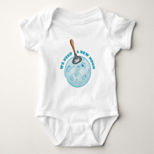Funny new moon astronomy baby bodysuit