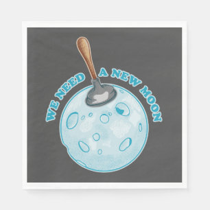 Funny new moon astronomy napkin