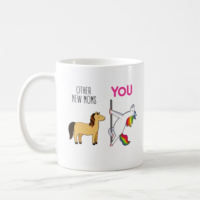 Funny New Mum Unicorn Coffee Mug (Left)