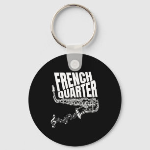 Funny New Orleans Mardi Gras Jazz Saxophone  Key Ring