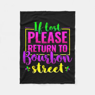 Funny New Orleans Novelty Gift, Return To Bourbon  Fleece Blanket