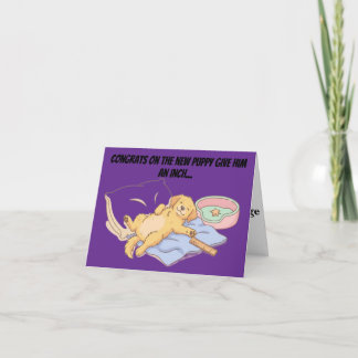Funny New Puppy Congrats Inch Mile Dog Lover Thank You Card
