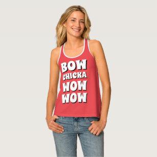 Funny New Summer Fashion BOW CHICKA WOW WOW   Tank Top