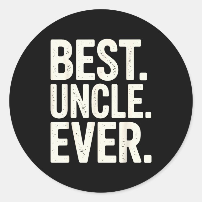 Funny New Uncle Art For Uncle Men From Nephew Niec Classic Round Sticker (Front)