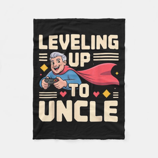 Funny New Uncle Art For Uncle Men From Nephew Niec Fleece Blanket (Front)