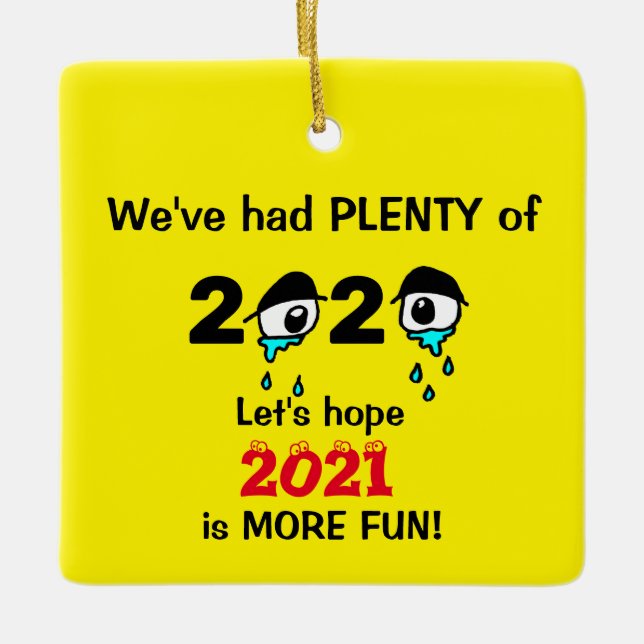 Funny New Year Christmas 2020 Ceramic Ornament (Front)