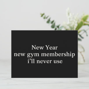 Funny New Year Gym Membership Fitness Humor Lazy  Invitation