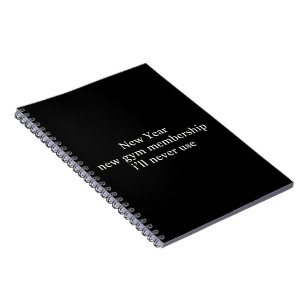 Funny New Year Gym Membership Fitness Humor Lazy Notebook